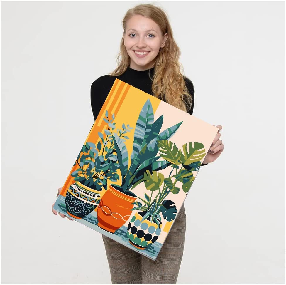 TCDZMYGS 2 Pack Plant Paint by Numbers Kit for Adults Beginner,Easy Paint by Number Kits with Framed,DIY Acrylic Oil Painting by Numbers for Home Wall Decor 10 x 12 inch - Image 4