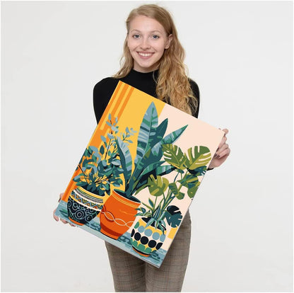 TCDZMYGS 2 Pack Plant Paint by Numbers Kit for Adults Beginner,Easy Paint by Number Kits with Framed,DIY Acrylic Oil Painting by Numbers for Home Wall Decor 10 x 12 inch - Image 4