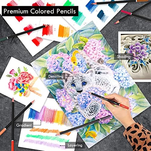 KALOUR 96 Premium Drawing Pencil Set,including 72 Colored pencil and 24 sketch kit, for Drawing,sketching and Coloring Books,Art Supplies for Beginner,Artists and Adults - Image 3