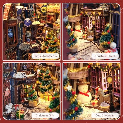 Book Nook kit with LED Christmas DIY Miniature Dollhouse Kit - Image 5