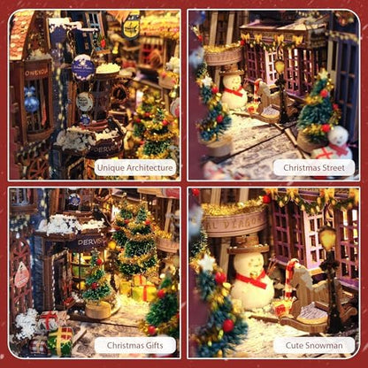 Book Nook kit with LED Christmas DIY Miniature Dollhouse Kit - Image 5