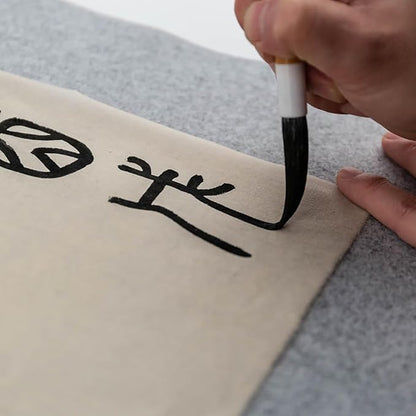 Qi Ming Wen Fang Chinese Calligraphy Brush Chinese Writing Sumi Brush Pen professional Chinese Ink Brush for Seal character, Chinese Brush for Painting Drawing Kanji Art, QingYu 清玉 1pc