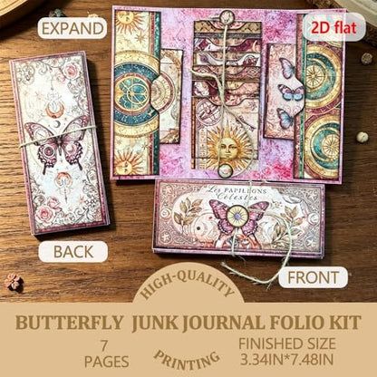 XINPOCUT Fortune Teller Mini Project, Summer Crafts Waterfall Booklet Craft Kit,Folio Kit, Junk Journal Craft Kits, Scrapbook Gift,Junk Journal Supplies, Scrapbooking Decor, Journaling Decor - Image 2