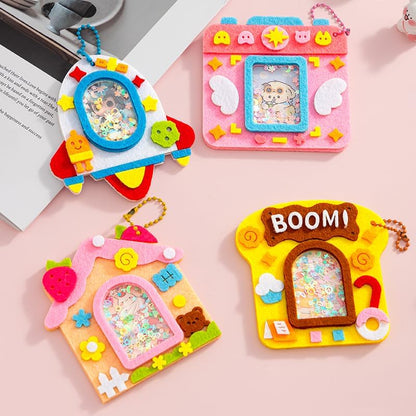 Oagminu 4Pcs DIY Shaker Photo Frame Kit for Kids, Photo Display, Cute Craft Set for Art & Craft Activities, Creative Gift for Boys & Girls (Photo) - Image 4