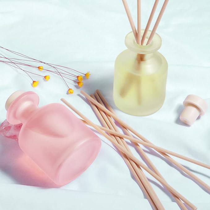 YISOWUH Reed Diffuser - Jasmine Green Tea & Ebony Rose 3.38oz (100ml) 2 Packs Essential Oil Reed Diffuser Set with 16 Sticks, Long Lasting Fragrance for Home, Bathroom, Bedroom, Room, Decor