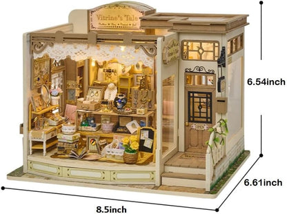 CUTEROOM DIY Miniature House Building Kit, Dollhouse Kit for Adults, Realistic Mini House Building Model Kit, Creative Crafts Home Decor Gift - Vitrine's Tale - Image 2