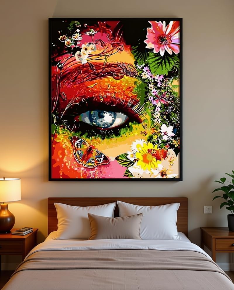 BAISITE Paint by Numbers Kit for Adults Beginners,16" Wx20 L Canvas for Painting Kits for Adults in Colorful Box-Color Eye Mother Earth 8407-Already Stretched on a Wooden Frame - Image 6
