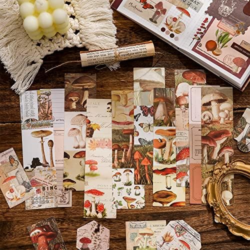 emmoolife Scrapbooking Supplies Kit, Vintage Mushroom Aesthetic Scrapbook Kit for Bullet Junk Journal, Stationery, A6 Grid Notebook, DIY Journaling Supplies, Birthday Craft Gift for Teen Girl Women - Image 5
