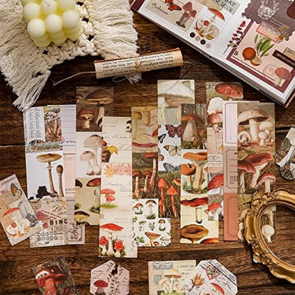 emmoolife Scrapbooking Supplies Kit, Vintage Mushroom Aesthetic Scrapbook Kit for Bullet Junk Journal, Stationery, A6 Grid Notebook, DIY Journaling Supplies, Birthday Craft Gift for Teen Girl Women - Image 5