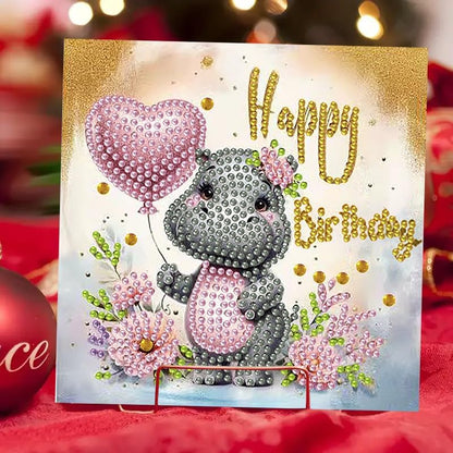 12 Pcs Diamond Painting Birthday Greeting Cards Kits for adults, 5D Handmade Diamond Art Birthday Card with Envelopes, DIY Greeting Cards Making Kits for friends Women Mom Grandma (Animal) - Image 5