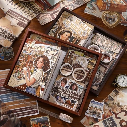 Holiday Scrapbooking Supplies Kit, A6 Notebook, Vintage Junk Journaling Kit - Image 6