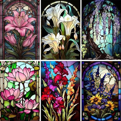 GEMOUJ 6 Packs Paint by Numbers Kits for Adult-Flowers Paint by Numbers Kit for Adults Beginners, DIY Flowers Acrylic Painting on Canvas for Adult, Home Wall Decor 12 X 16Inch by Unknown