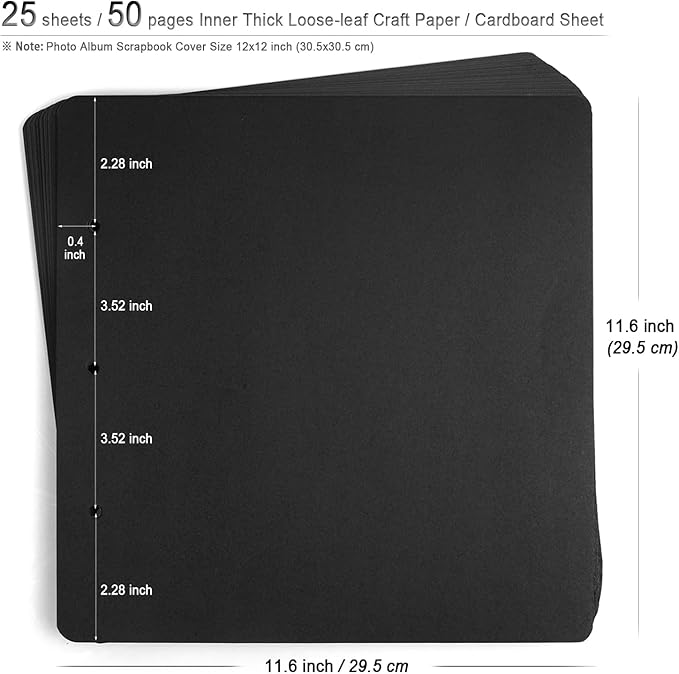 ADVcer Photo Album DIY Scrapbook - 12x12 inch 50 Pages Vintage Leather Cover Three-Ring Binder Love Picture Booth Albums with 408pcs Self Adhesive Photos Corners for Memory Keep, Heart (Jasper Green)