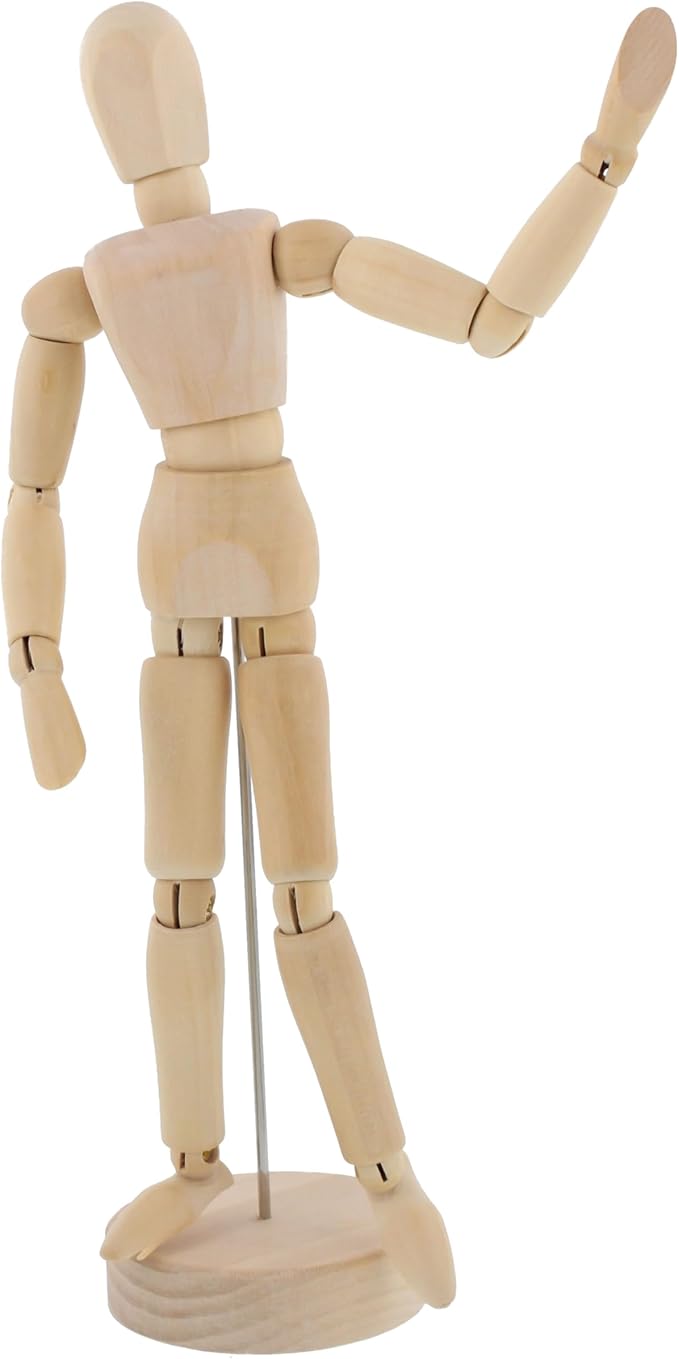 US Art Supply® Wood 8" Female - Artist Drawing Manikin Articulated Mannequin with Base and Flexible Body - Perfect for Drawing The Human Figure (8" Female)