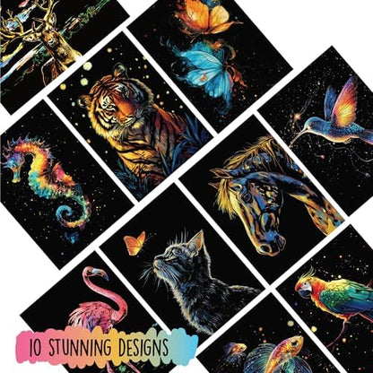 2-Pack Animals & City Scratch Art Book for Adults - Image 5