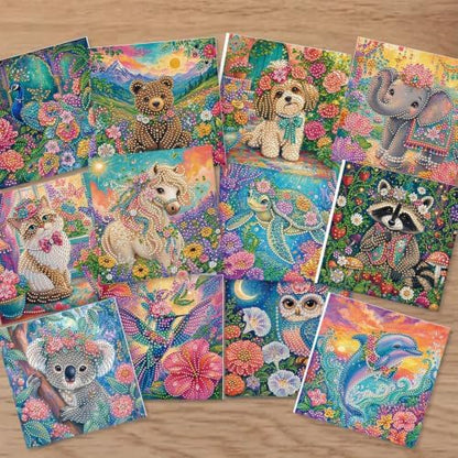 POETRYDRAW DIY Diamond Art Painting Greeting Card Kit, Creative Craft Set for Card Making，Flower Animals - Image 3