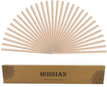 HOSSIAN 50pcs Reed Diffuser Sticks - Wood Rattan-Reed Sticks -Essential Oil Aroma Diffuser Sticks- Spa-Aromatherapy(10"/25cm)