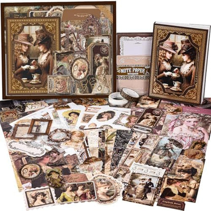 Scrapbook Supplies Kit, Vintage Junk journaling Supplies, Scrapbooking Kit by OFFIGIFT