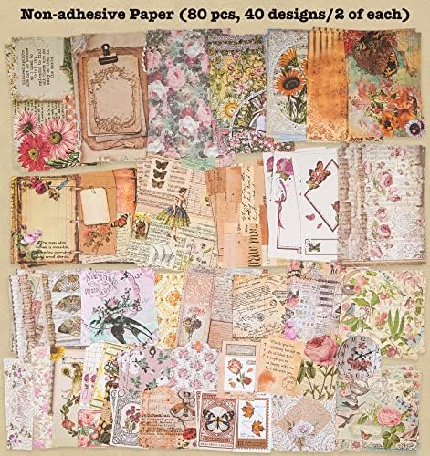 Knaid 200 Piece Vintage Ephemera Bundle - Paper & Sticker Kit for Junk Journaling, Scrapbooking, Planners, Bullet Journals, Collage, Decoupage - Cottagecore Themed - Pastel/Earthy Tones - Image 3