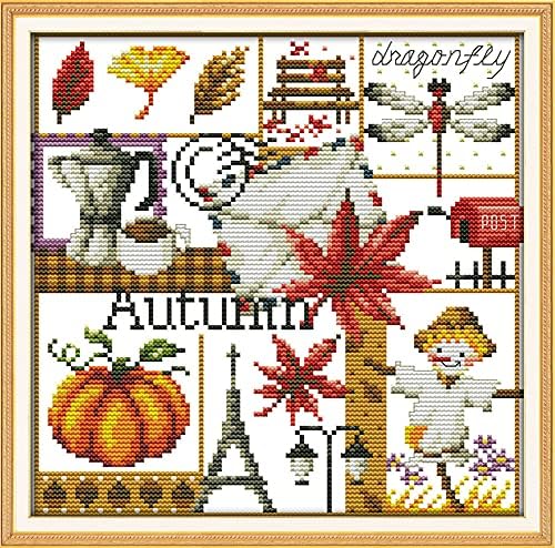 Awesocrafts 4 Pack Cross Stitch Kits, Four Seasons Easy Patterns Cross Stitching Embroidery Kit Supplies, Stamped or Counted (Four Seasons, Counted) - Image 4
