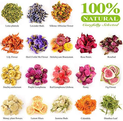 LAVEVE Dried Flowers, 21 Bags 100% Natural Dry Flower Herbs Kit for Crafts - Image 2