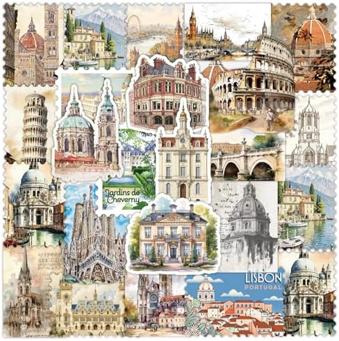 100Pcs World Travel Architecture Stickers - Thick Durable Vinyl for Suitcase, Laptop, Water Bottle, Journal | Unique Travel Souvenirs for Travelers, Women | Ideal Birthday/Christmas Gift by JUNKJWBZ%7CPeelStickInspir