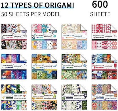 Origami Paper 6x6" Double Sided 12Pack/Set 10Colors Origami Kit,Craft Paper - Image 2