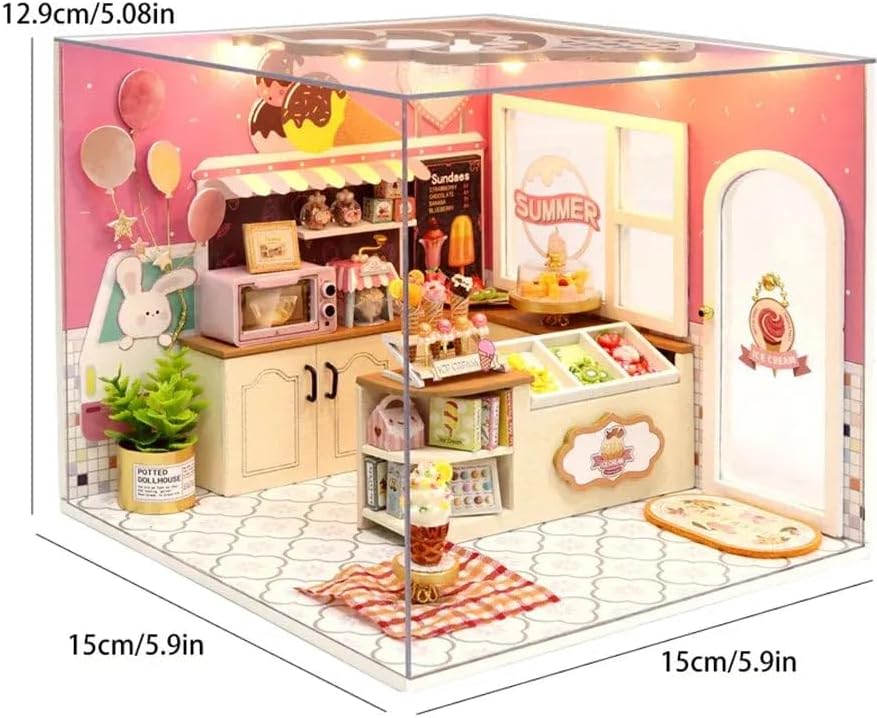 Wizardi DIY Miniature Kit - Ice Cream Shop Tiny Home kit. - Image 2