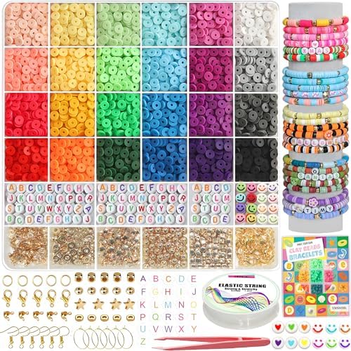 YMSDZHL 6000+PCS 24 Color Polymer Clay Beads Friendship Bracelet Making Kit by YMSDZHL