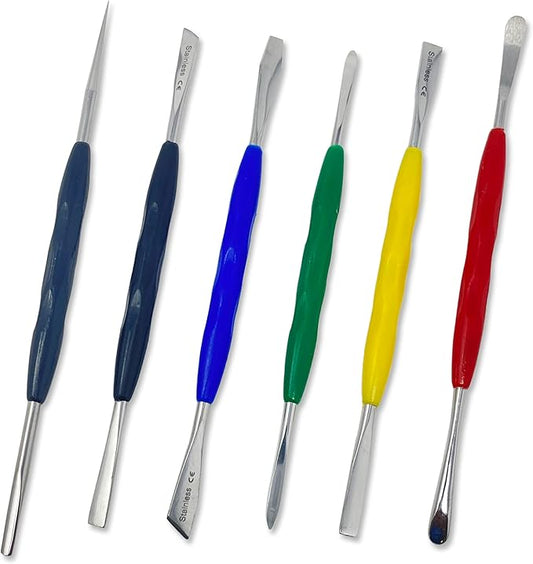 CYNAMED Stainless Steel Spatula Wax & Clay Sculpting Tool Carver Set (6PK)