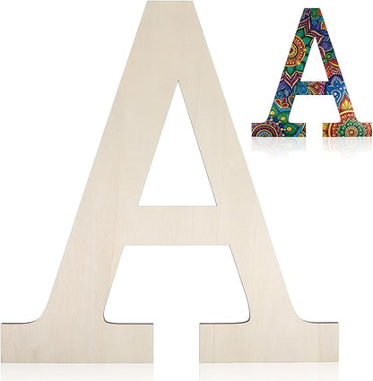 12 Inch Large Wooden Greek Letter Alpha, Large Unfinished Wood Letters for Home,Wooden Alphabet Letters for Wall Decor, DIY Crafts, Parties Wedding Christmas Home Decoration, Letter A