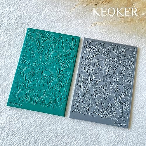 Keoker Texture Sheets for Polymer Clay, Clay Texture Mat for Making Earrings Jewerly, Halloween Polymer Clay Earrings Tools (No.3) - Image 2