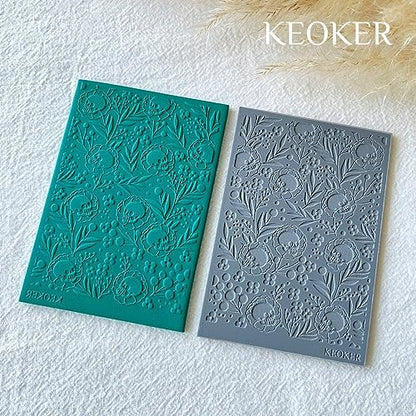 Keoker Texture Sheets for Polymer Clay, Clay Texture Mat for Making Earrings Jewerly, Halloween Polymer Clay Earrings Tools (No.3) - Image 2