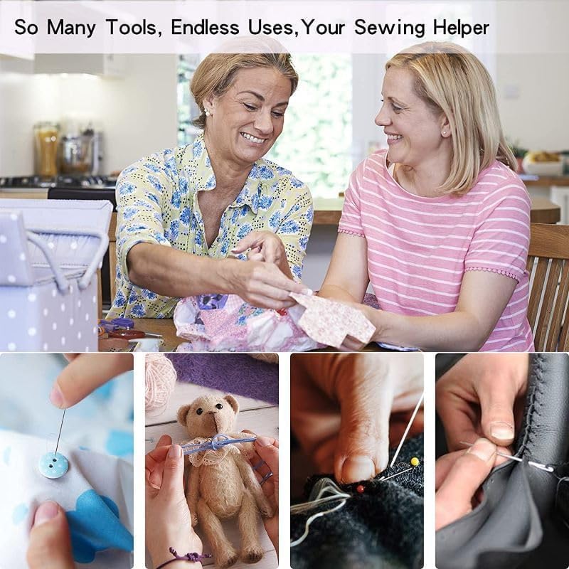 Mini Sewing Kit for Adults & Beginners, Portable Sewing Supplies with, Threads, Buttons & Seam Ripper – Travel & Home Small Sewing Kit with Thread and Needle, Valentine's Day Gift for Mom & Grandma - Image 7