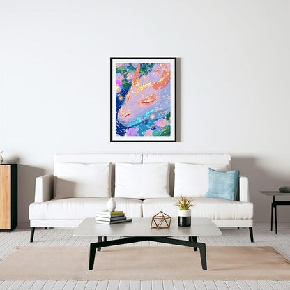 Mosaflare Paint by Numbers for Adults Beginner, Cute Dragon Adult Paint by Number Kits on Canvas, DIY Acrylic Oil Easy Painting by Numbers for Home Wall Decor 16X20 inch (Without Frame)