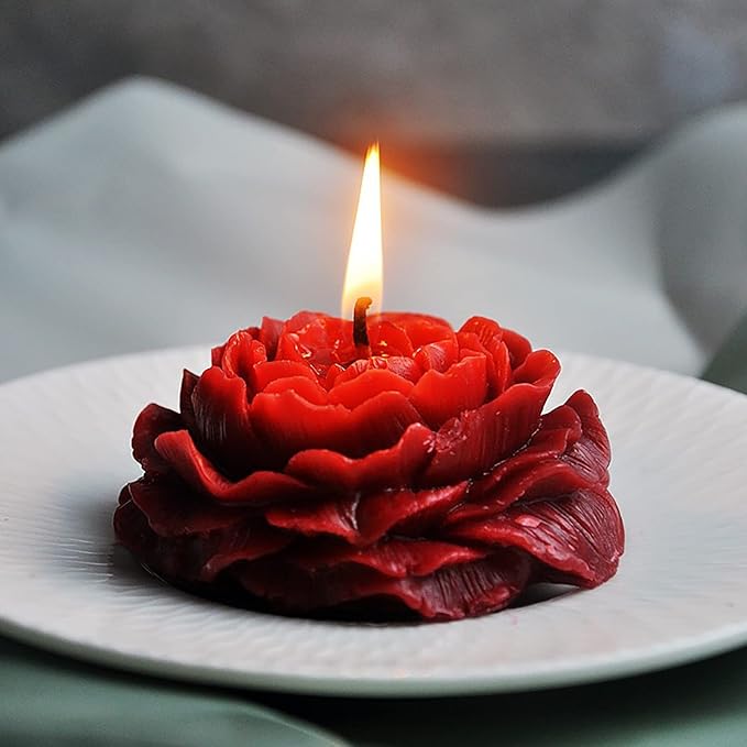 2 Pack Peony Candle Rose Tulip Silicone Wave Spiral Candle Mold - Silicone Resin Casting Molds for Candle & Resin & Soap Craft Supplies