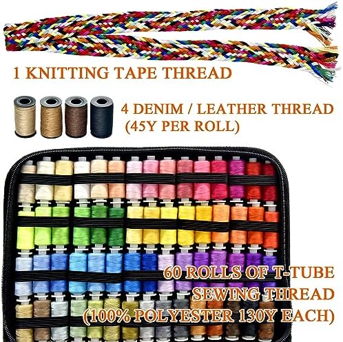 Sewing Kit with Case Portable Sewing Supplies for Home Traveler, Adults, Beginner, Emergency, Contains 60 Sewing Thread, Scissors, Needles, Measure etc - Image 3