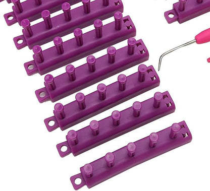 YuRui TENG Knitting Looms Kit, DIY Weaving Looms for Beginners, Portable Plastic Knitting Board with Sewing, Crochet Hook and 20 Accessories, for Making Blankets, Scarfs, Hats and More