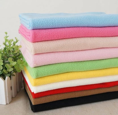 RayLineDo® 10PCS 50 * 50cm Solid Color Knitted Polar Fleece Fabric Anti Pill Fabric Patchwork Polyester Plush Fleece Cloth for DIY Sewing Handmade Dolls