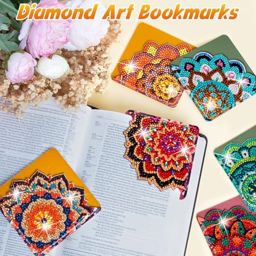WIVICO 6Pcs Diamond Painting Bookmarks, Diamond Pearl Art Kits for Adults - Image 5