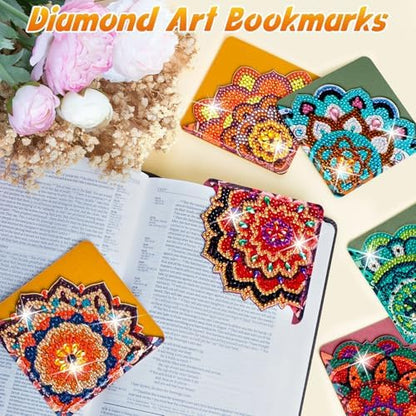 WIVICO 6Pcs Diamond Painting Bookmarks, Diamond Pearl Art Kits for Adults - Image 5