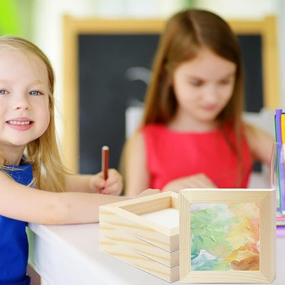 FSWCCK 10 Pack 5 x 5 inch Wood Panel Boards, Unfinished Wood Canvas Panels for Crafts, Painting Canvas, DIY Art Projects, Pouring, Arts Use with Oils, Acrylics