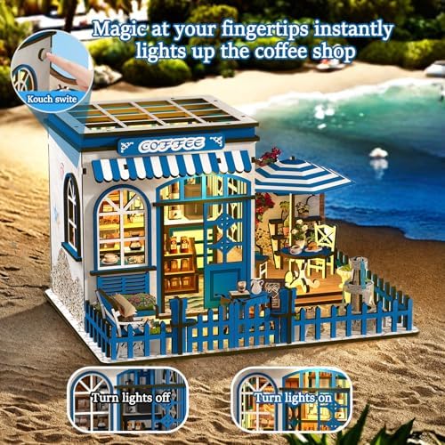 Book Nooks for Adults, DIY Miniature Dollhouse Book Nook Kit-Corner Bistro - Image 6
