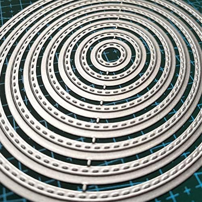 8PCS Circle Cutting Dies Handmade DIY Paper Cards Album Decoration Stencils Template Embossing for Card Scrapbooking Craft (Round) - Image 4