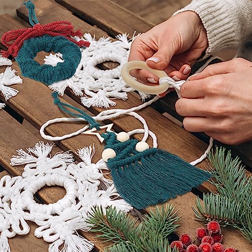 INFUNLY 8 Set DIY Macrame Kits for Adults Beginners Christmas Macrame Hanging Ornament Kit Boho Starters Wall Supplies All in One Macrame Kit with Instructions for DIY Lovers Gifts Home Hanging Decor - Image 5