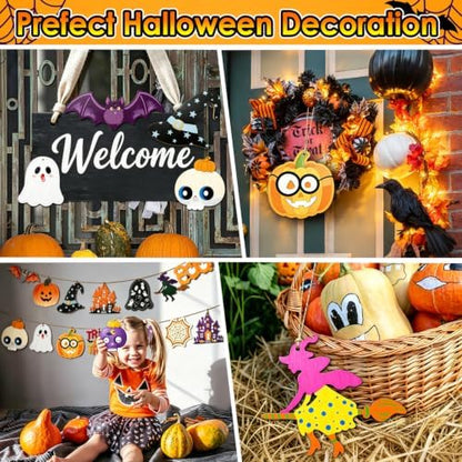 WOHOHOHO 45PCS 10 Designs Halloween Unfinished Paintable Blank with Tray - Image 4