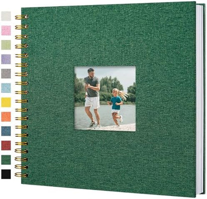 10"x10" Scrapbook Photo Album Linen Cover 40 Sheets 80 Pages White Paper by Hiwhy