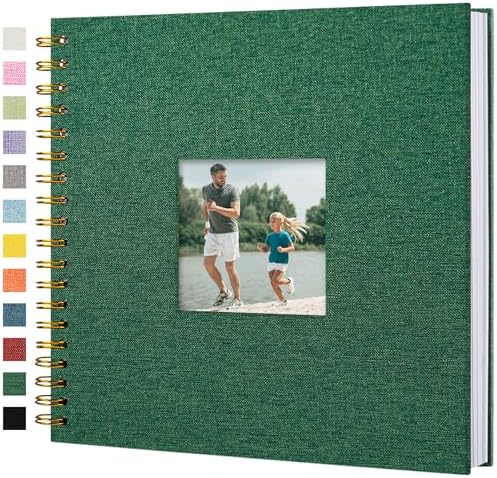 10"x10" Scrapbook Photo Album Linen Cover 40 Sheets 80 Pages White Paper by Hiwhy