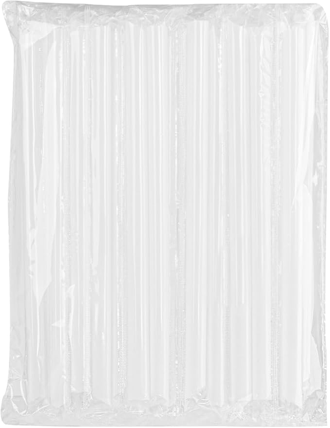 Karat 9" Boba Straws(10mm Diameter), Poly-Wrapped, Assorted Solid Colors (White)