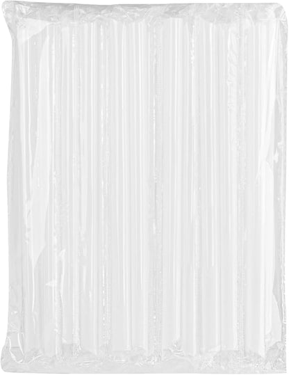 Karat 9" Boba Straws(10mm Diameter), Poly-Wrapped, Assorted Solid Colors (White)